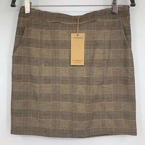 Fahsyee womens medium skirt straight mini plaid